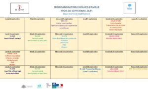 Lire la suite à propos de l’article PLANNING FAMILLE septembre 2024